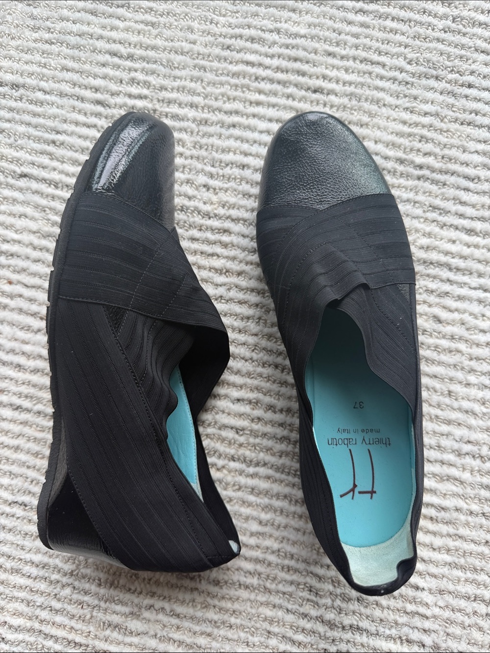 Thierry Rabotin Black Slip-On Women's Flats
